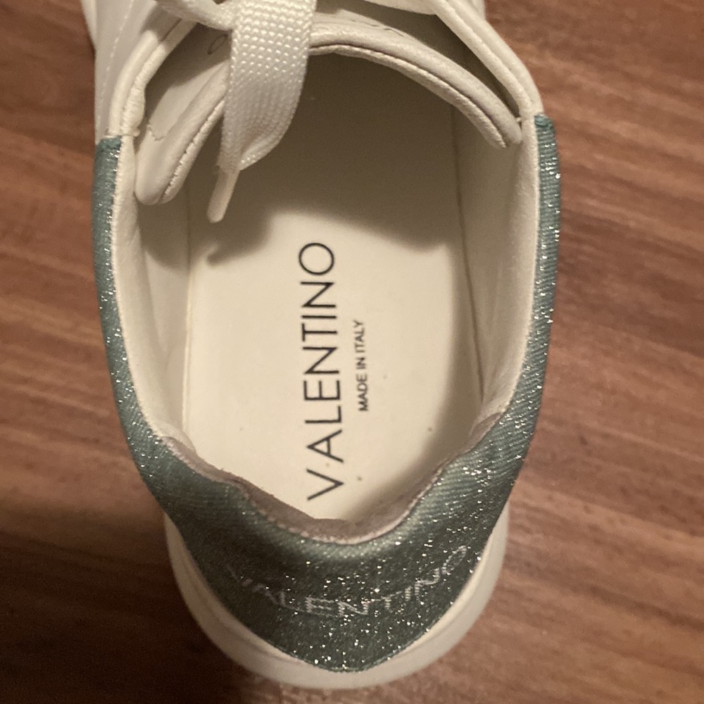 Pre-❤️ Velentino Fresia White Green Leather Shoes - Picture 5 of 14